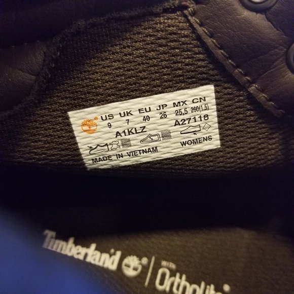 Timberland 9‎ Wheat High Top Sneaker Boots Leather Chunky Work Ortholite - Picture 7 of 10